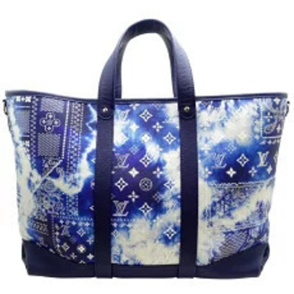 Louis Vuitton Blue Monogram Tote Bag Trolley Bandana